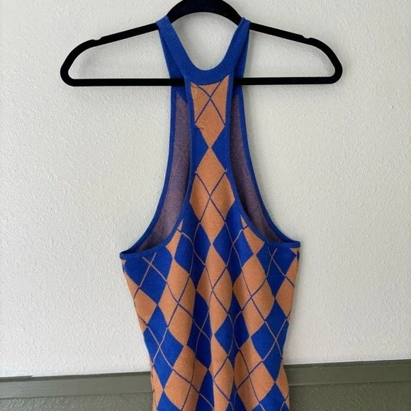 Urban Outfitters Argyle‎ Knit Sweater Mini Dress Size Medium NWT - Picture 7 of 14